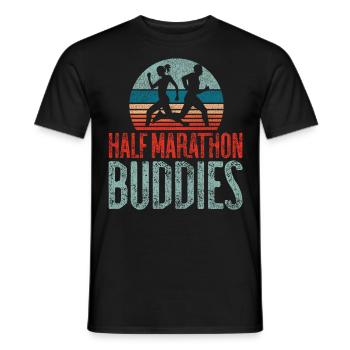 Running Runner Half Marathon - Männer T-Shirt - Schwarz - Vorne - AI Model Male 178 light (178cm)