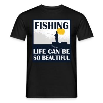 La vie de pêcheur à la ligne peut être si belle Angeln - T-shirt homme - noir - Devant - AI Model Male 178 light (178cm)