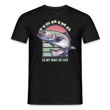 La pêche à la ligne est mon mode de vie Pêcher Les pêcheurs - T-shirt homme - noir - Devant - AI Model Male 178 light (178cm)