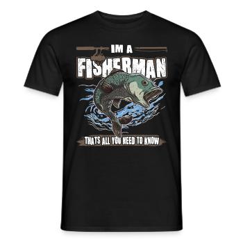 Pêcheurs à la ligne dans les pêcheurs qui ont tous besoin de connaître la pêche - T-shirt homme - noir - Devant - AI Model Male 178 light (178cm)
