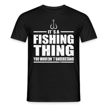 Angler Its A Fishing Thing Angeln Fischer Fischen - Men's T-Shirt - black - Front - AI Model Male 178 light (178cm)