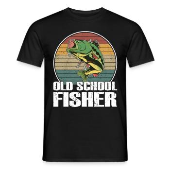 Pêcheur à la vieille école Pêche Pêcheur Pêche - T-shirt homme - noir - Devant - AI Model Male 178 light (178cm)