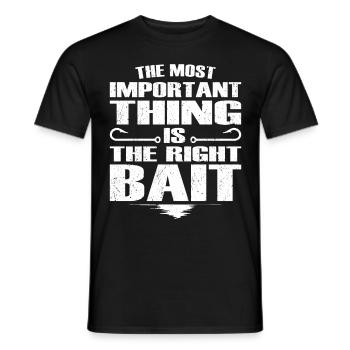 Angler Most Important Thing The Right Bait Fishing - Men's T-Shirt - black - Front - AI Model Male 178 light (178cm)