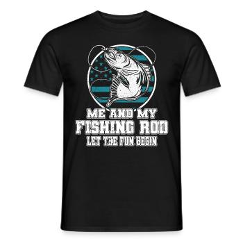 Angler Me & My Fishing Rod Let Fun Begin Angeln - T-shirt homme - noir - Devant - AI Model Male 178 light (178cm)