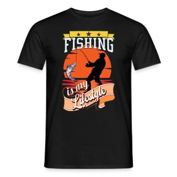 Fishing is my Lifestyle Fisherman - Men's T-Shirt - black - Front - AI Model Male 178 light (178cm)