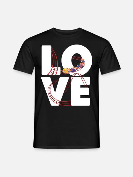 Roller Coaster Love - Männer T-Shirt - Schwarz