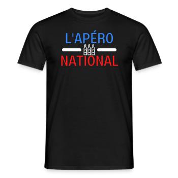 APERO NATIONAL - T-shirt homme - noir - Devant - AI Model Male 178 light (178cm)
