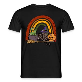 European Shorthair Cat Halloween - Men's T-Shirt - black - Front - AI Model Male 178 light (178cm)