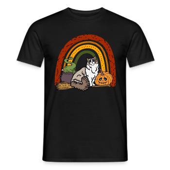 Süße Ragdoll Halloween Katze - Männer T-Shirt - Schwarz - Vorne - AI Model Male 178 light (178cm)
