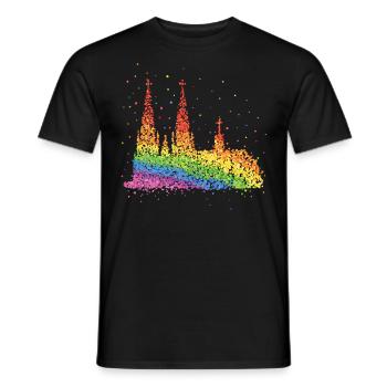 Cathédrale de Cologne Kölle Gay Rainbow Flag Pride - T-shirt homme - noir - Devant - AI Model Male 178 light (178cm)