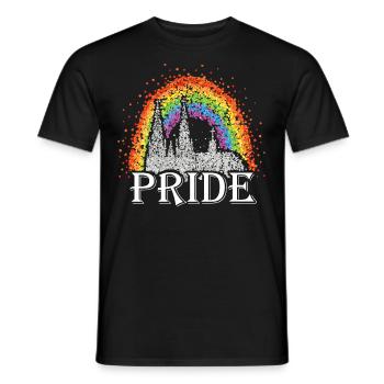 Pride Kölner Dom Regenbogenfahne LGBTQ Queer - Männer T-Shirt - Schwarz - Vorne - AI Model Male 178 light (178cm)