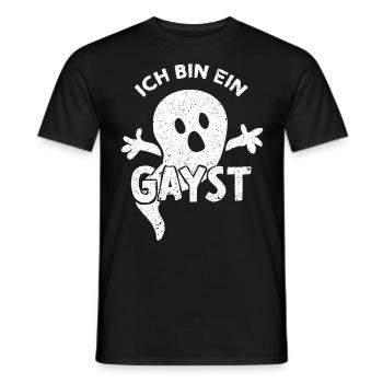 Geist Kostümersatz Gay Schwul Karneval Fasching - Männer T-Shirt - Schwarz - Vorne - AI Model Male 178 light (178cm)