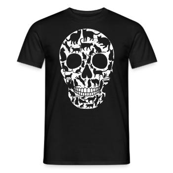 Crâne de chat Halloween - T-shirt homme - noir - Devant - AI Model Male 178 light (178cm)