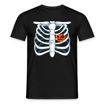 Pumpkin Skeleton Halloween - Men's T-Shirt - black - Front - AI Model Male 178 light (178cm)
