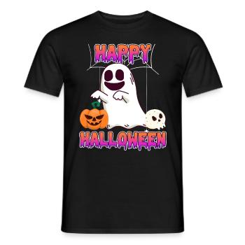 Happy Halloween Ghost - Men's T-Shirt - black - Front - AI Model Male 178 light (178cm)