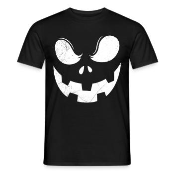 Pumpkin Face Halloween - Men's T-Shirt - black - Front - AI Model Male 178 light (178cm)