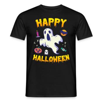 Happy Halloween Ghost - Men's T-Shirt - black - Front - AI Model Male 178 light (178cm)