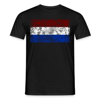 Netherlands Flag Vintage - Men's T-Shirt - black - Front - AI Model Male 178 light (178cm)