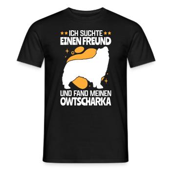 Fand meinen Owtscharka Kaukasischer Hund - Männer T-Shirt - Schwarz - Vorne - AI Model Male 178 light (178cm)