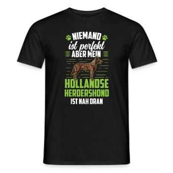 Mein Hollandse Herdershond ist perfekt - Männer T-Shirt - Schwarz - Vorne - AI Model Male 178 light (178cm)