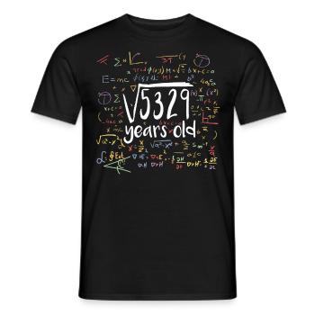 Square Root of 5329 Math Nerd 73rd Birthday - Men's T-Shirt - black - Front - AI Model Male 178 light (178cm)