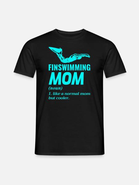 Finswimming Mom Schwimmen Schwimmer Schwimmen Wassersport - Männer T-Shirt - Schwarz