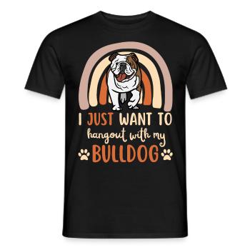 Cute English Bulldog Lovers Kawaii - Men's T-Shirt - black - Front - AI Model Male 178 light (178cm)