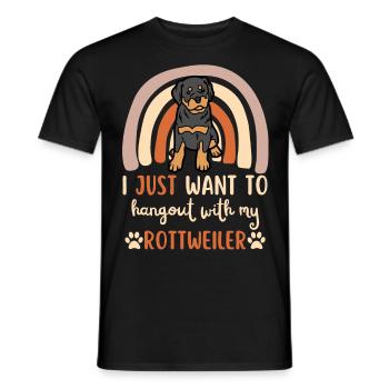Sweet Rottweiler lover kawaii - Men's T-Shirt - black - Front - AI Model Male 178 light (178cm)