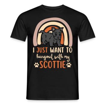 Süßer Scottish Terrier Welpe Liebhaber Kawaii - Männer T-Shirt - Schwarz - Vorne - AI Model Male 178 light (178cm)