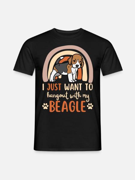 Beagle welpe Hund süßer Beagle kawaii - Männer T-Shirt - Schwarz