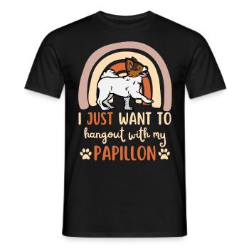 Mignon Papillon Chien Kawaii - T-shirt homme - noir - Devant - AI Model Male 178 light (178cm)