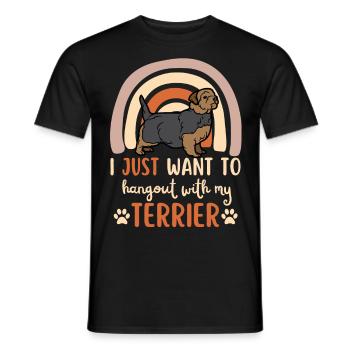 Süßer Norfolk Terrier Welpe Kawaii - Männer T-Shirt - Schwarz - Vorne - AI Model Male 178 light (178cm)