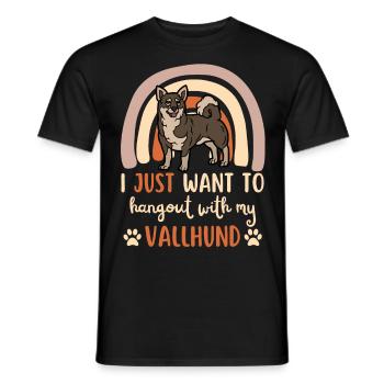 Doux suédois Vallhund Lover Kawaii - T-shirt homme - noir - Devant - AI Model Male 178 light (178cm)