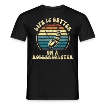 Roller Coaster Retro Vintage Life - Männer T-Shirt - Schwarz - Vorne - AI Model Male 178 light (178cm)
