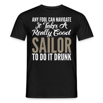 Catamaran sailing - Men's T-Shirt - black - Front - AI Model Male 178 light (178cm)