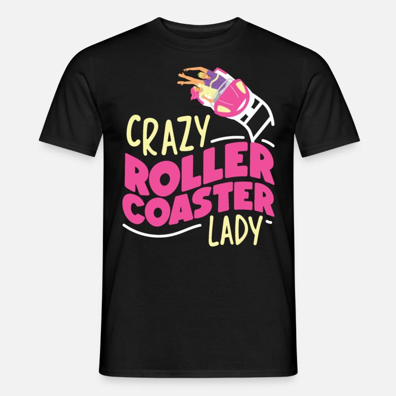 Roller Coaster Girl Crazy Roller - Männer T-Shirt - Schwarz