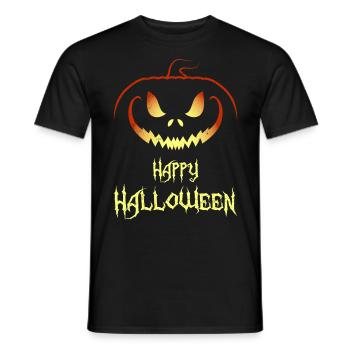 Masque de citrouille Halloween - T-shirt homme - noir - Devant - AI Model Male 178 light (178cm)