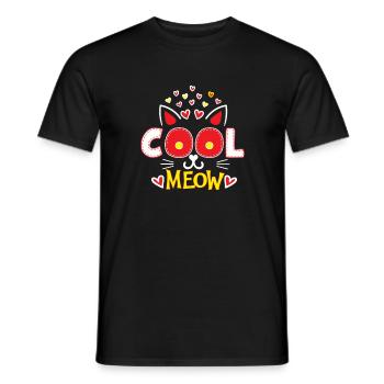 Cool Meow, Press O To Meow - Männer T-Shirt - Schwarz - Vorne - AI Model Male 178 light (178cm)