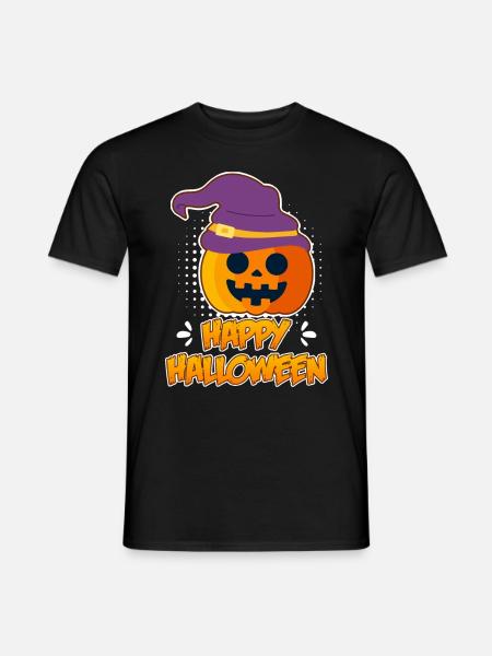 Halloween Pumpkin Happy Halloween - Men's T-Shirt - black