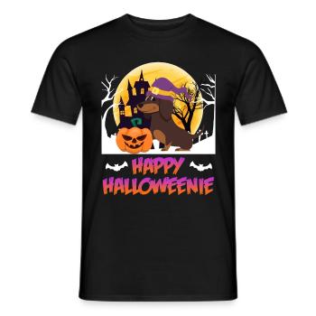 Joyeux chien teckel Halloween - T-shirt homme - noir - Devant - AI Model Male 178 light (178cm)