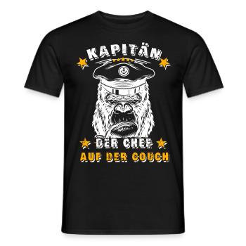 Kapitän - Der Chef auf der Couch - Männer T-Shirt - Schwarz - Vorne - AI Model Male 178 light (178cm)