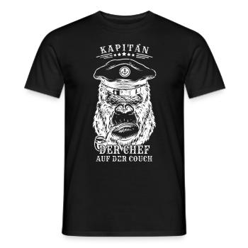 Kapitän - Der Chef auf der Couch - Männer T-Shirt - Schwarz - Vorne - AI Model Male 178 light (178cm)