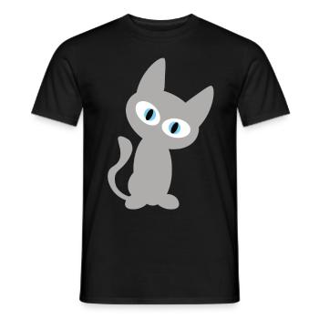 Chat gris ou gueule de bois comme un design de chat cool - T-shirt homme - noir - Devant - AI Model Male 178 light (178cm)