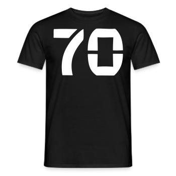 70 - Numéro - Anniversaire - T-shirt homme - noir - Devant - AI Model Male 178 light (178cm)
