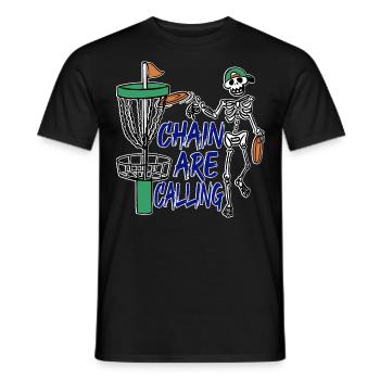 Les chaînes rétro Sunset appellent le disc golf - T-shirt homme - noir - Devant - AI Model Male 178 light (178cm)