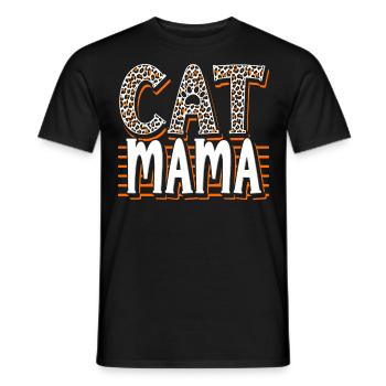 Katze Mama Leopard Kätzchen Tier Haustier - Männer T-Shirt - Schwarz - Vorne - AI Model Male 178 light (178cm)