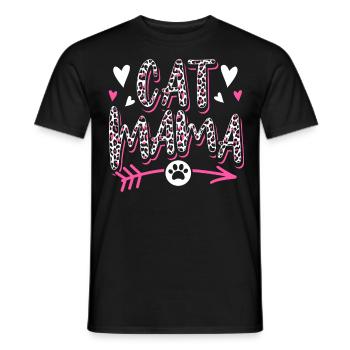 Katze Mama Leopard Kätzchen Tier Haustier - Männer T-Shirt - Schwarz - Vorne - AI Model Male 178 light (178cm)