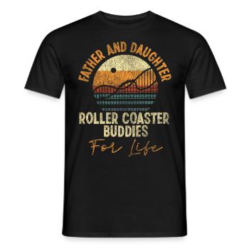Roller Coaster Father Dad Daughter - Männer T-Shirt - Schwarz - Vorne - AI Model Male 178 light (178cm)