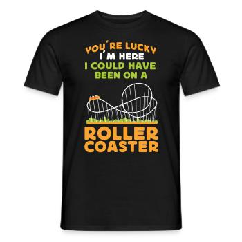 Roller Coaster You're Lucky I'm - Männer T-Shirt - Schwarz - Vorne - AI Model Male 178 light (178cm)