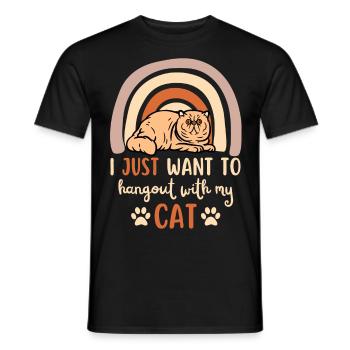 Mignon exotique Shorthair Cat Lovers Kawaii - T-shirt homme - noir - Devant - AI Model Male 178 light (178cm)
